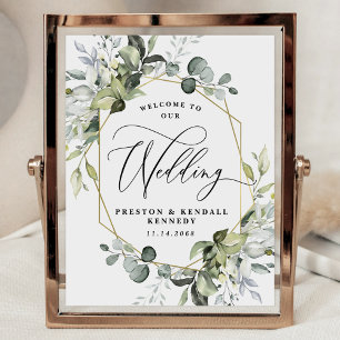 Welcome to Our Wedding Greenery Eucalyptus Sign