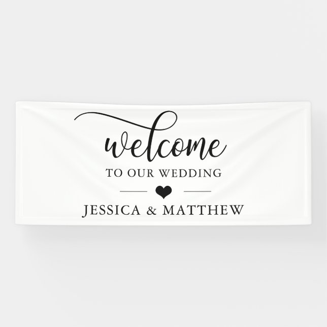 Welcome to our Wedding Heart WELCOME Banner (Horizontal)