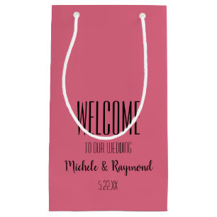 Welcome to Our Wedding HOT PINK Small Gift Bag