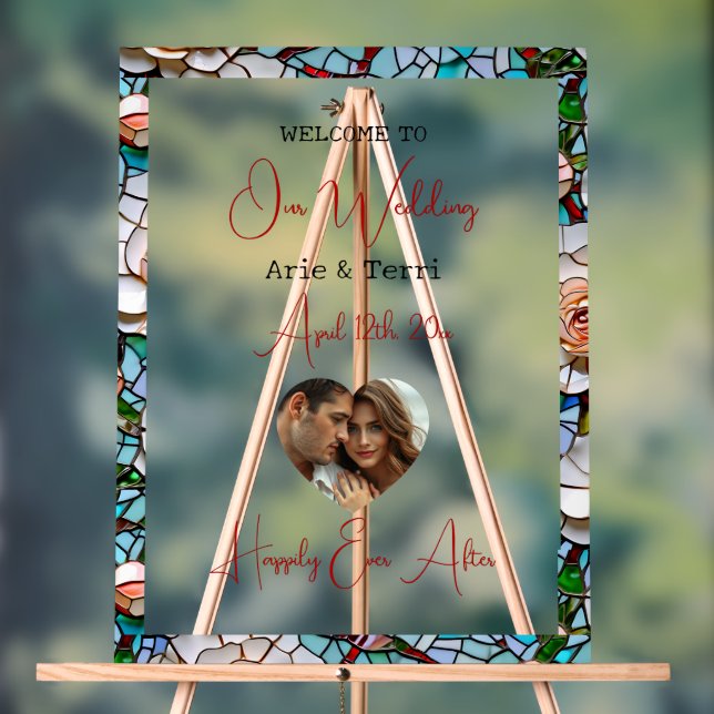 Welcome to Our Wedding | Mosaic Tile and Glass Acrylic Sign (Neutral)