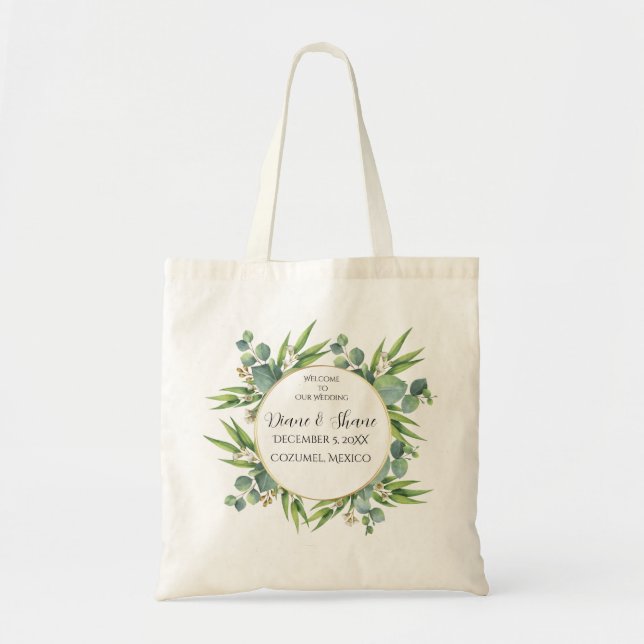 Welcome to Our Wedding Personalized Wedding Tote Bag (Front)