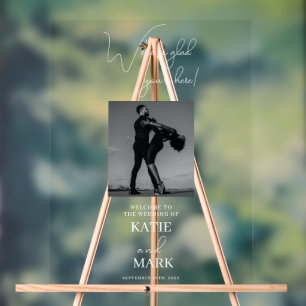 Welcome To Our Wedding Photo Banner Transparent  Acrylic Sign