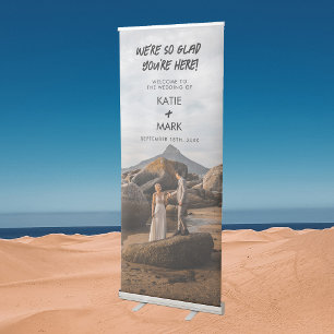 Welcome To Our Wedding Photo Sign Modern Banner