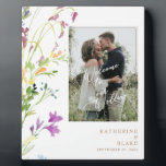 Welcome to our Wedding Photo Wildflower Plaque<br><div class="desc">Wedding Welcome Sign.  Gold Text.  Wildflowers.</div>