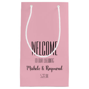Welcome to Our Wedding PINK Gift Bags SMALL