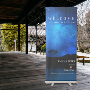 Welcome To Our Wedding Under The Stars Wedding  Retractable Banner