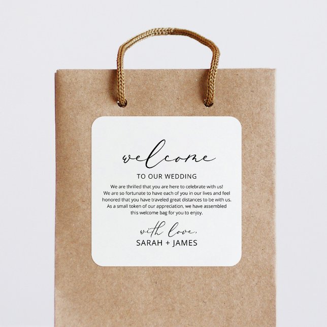 Welcome to our Wedding Welcome Bag Label Sticker (Creator Uploaded)