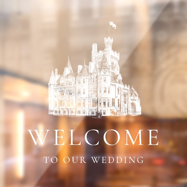 Welcome to Our Wedding White Venue Illustration Window Cling (Sheet 2)