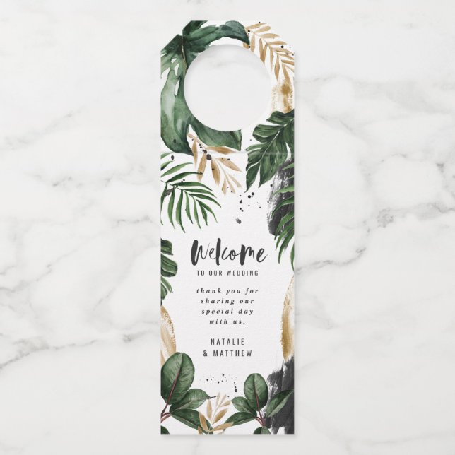 Welcome to our wedding wine bottle tag (Front)