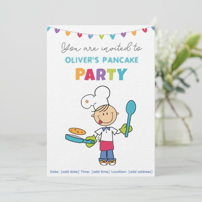 Welcome to Pancake Party invitation (Standing Front)