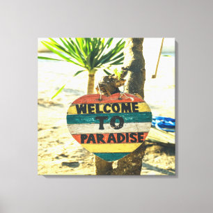 Welcome to paradise Beach Ocean Canvas Print