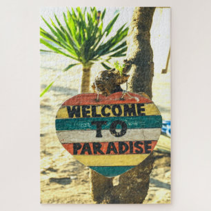 Welcome to paradise Beach Ocean Jigsaw Puzzle