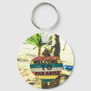 Welcome to paradise Beach Ocean Key Ring
