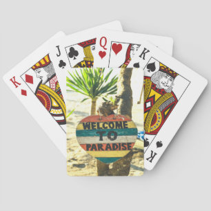 Welcome to paradise Beach Ocean Playing Cards