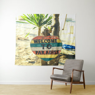 Welcome to paradise Beach Ocean Tapestry