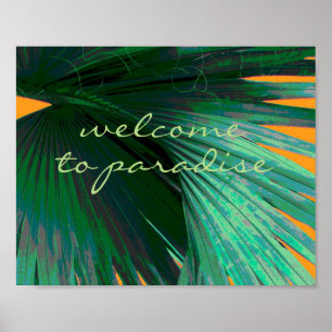 welcome to paradise poster tropical photo art