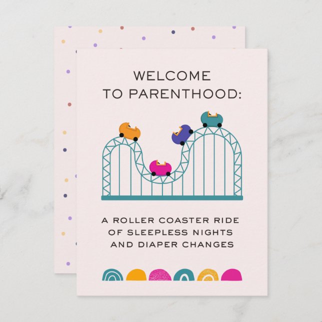 WELCOME TO PARENTHOOD ROLLER COASTER  HOLIDAY CARD (Front/Back)