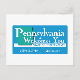 Welcome to Pennsylvania - USA Road Sign Postcard