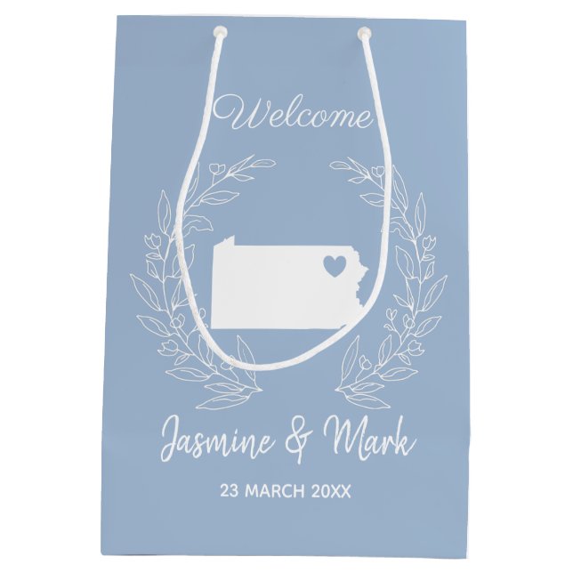 Welcome to Pennsylvania wedding favours custom  Me Medium Gift Bag (Back)