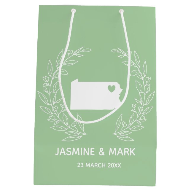 Welcome to Pennsylvania wedding favours custom  Medium Gift Bag (Back)