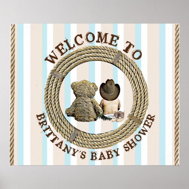Welcome to Personalised Baby Shower Poster Banner (Front)