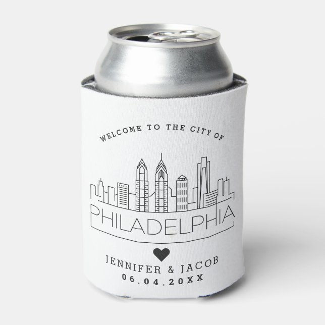 Welcome to Philadelphia | Wedding Guest Favour Can Cooler (Can Front)