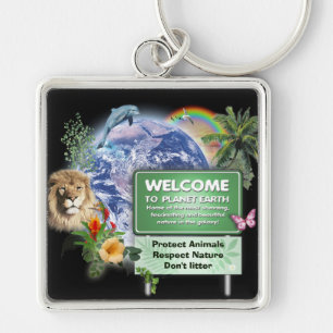Welcome to Planet Earth Key Ring