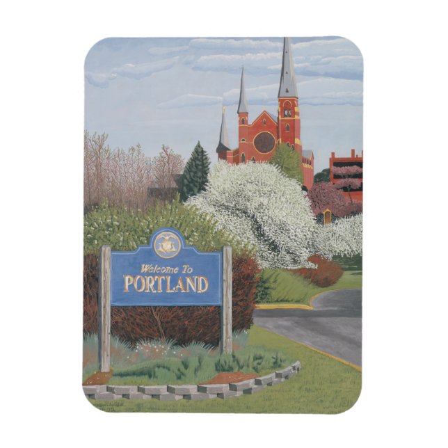 Welcome to Portland Maine Magnet (Vertical)