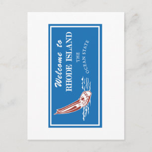 Welcome to Rhode Island - USA Road Sign Postcard