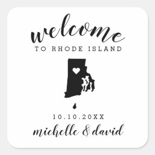 Welcome to  Rhode Island   Wedding custom favour Square Sticker