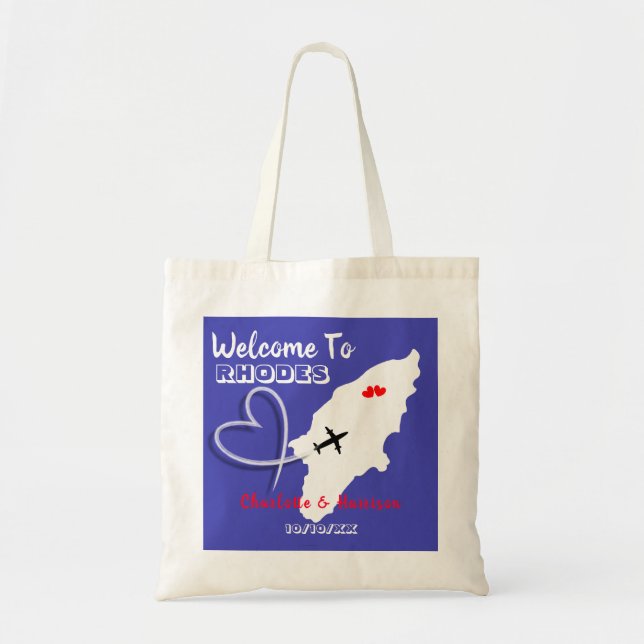Welcome To Rhodes Destination Wedding Tote Bag (Front)