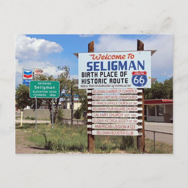 Welcome To Seligman Route 66 Postcard! Postcard (Front)