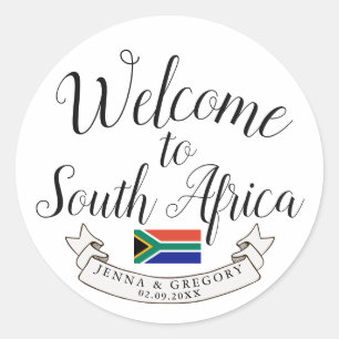 Welcome to South Africa Destination Wedding Classic Round Sticker