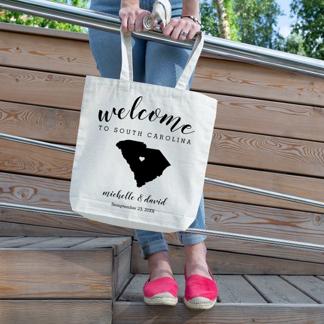 Welcome to South Carolina State Silhouette Wedding Tote Bag (Creator Uploaded)