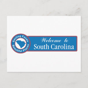 Welcome to South Carolina - USA Road Sign Postcard