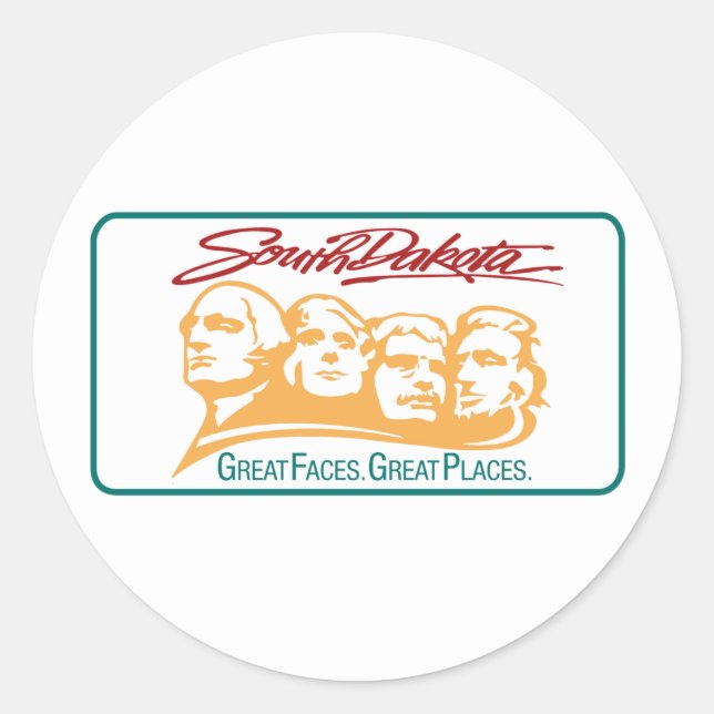 Welcome to South Dakota - USA Road Sign Classic Round Sticker (Front)