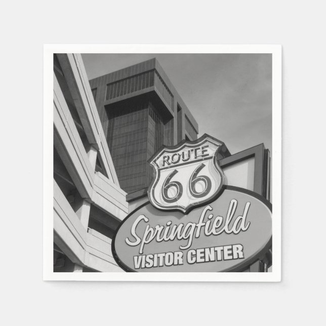 Welcome To Springfield Grayscale Napkin (Front)