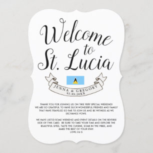 Welcome to St. Lucia   Destination Wedding Favour Invitation
