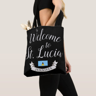 Welcome to St. Lucia   Destination Wedding Favour Tote Bag