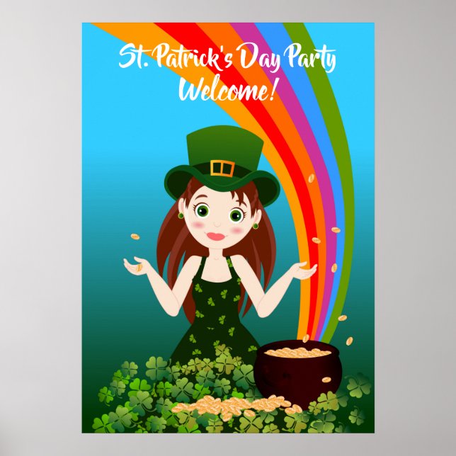 Welcome to St. Patrick's Kids Party Poster (Front)