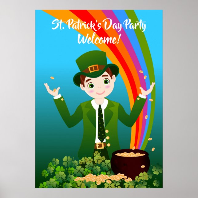 Welcome to St. Patrick's Kids Party Poster (Front)