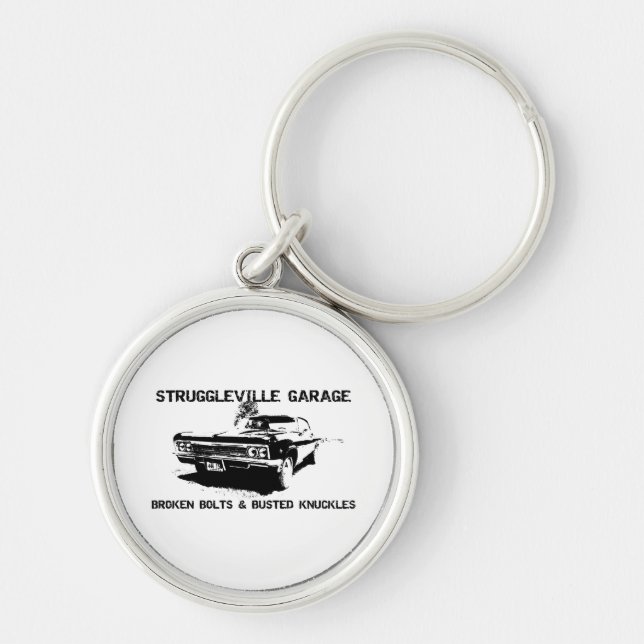 Welcome to Struggleville Garage - Where Broken Bol Key Ring (Front)