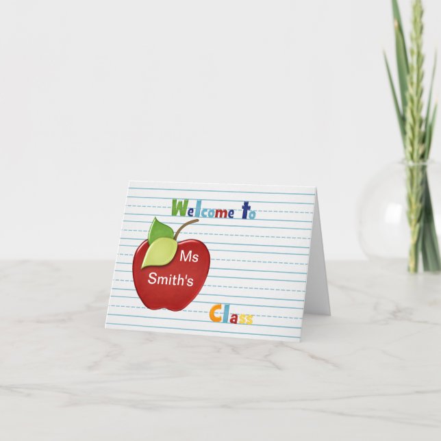 Welcome to student from teacher Card (Front)