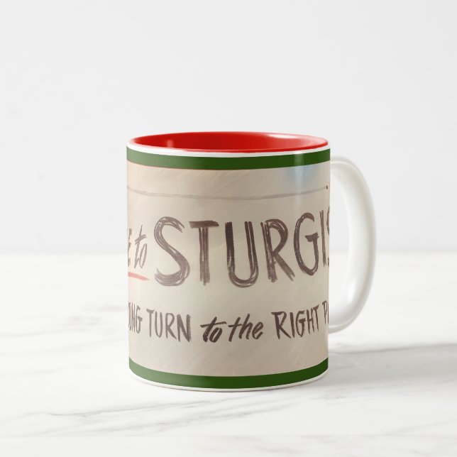 Welcome To Sturgis Two-Tone Coffee Mug (Front Right)