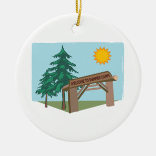 Welcome To Summer Camp! Ceramic Tree Decoration