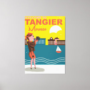 Welcome to Tangier Morocco vintage travel poster Canvas Print