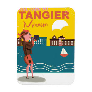 Welcome to Tangier Morocco vintage travel poster Magnet
