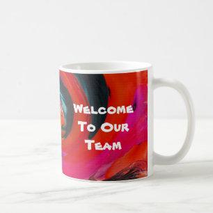 Welcome To Team Vivid Swirled Tie Dye New Employee Coffee Mug
