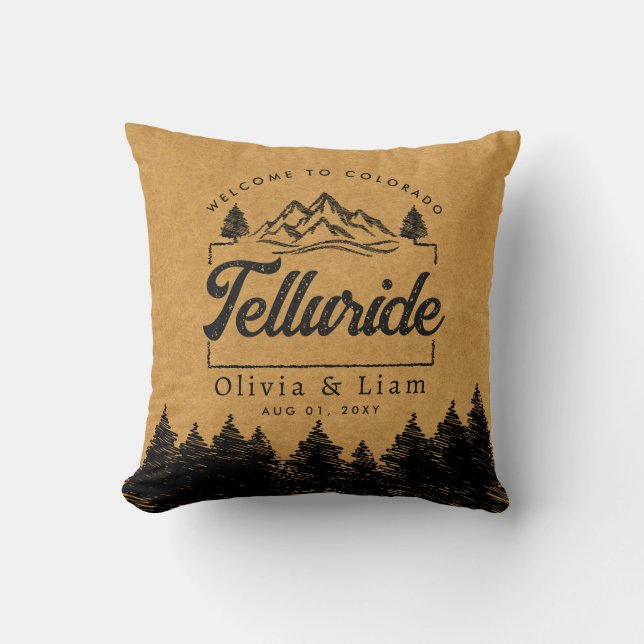 Welcome To Telluride Colorado Wedding Minimalist Cushion (Front)