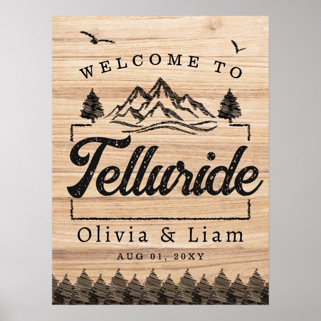 Welcome To Telluride Colorado Wedding Minimalist Poster (Front)